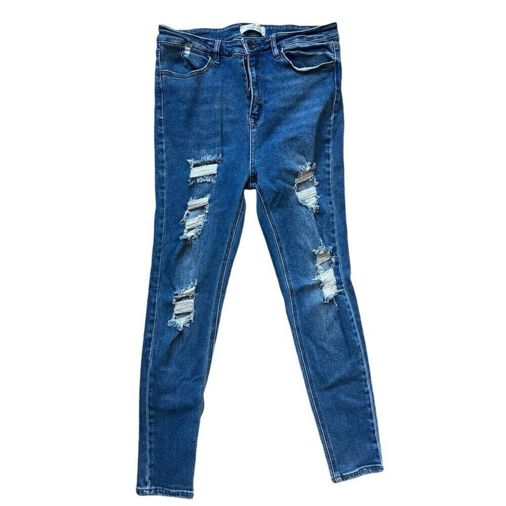 Womens Skinny Fries Vintage Denim Distressed Ripped Skinny Jeans - Sz 17